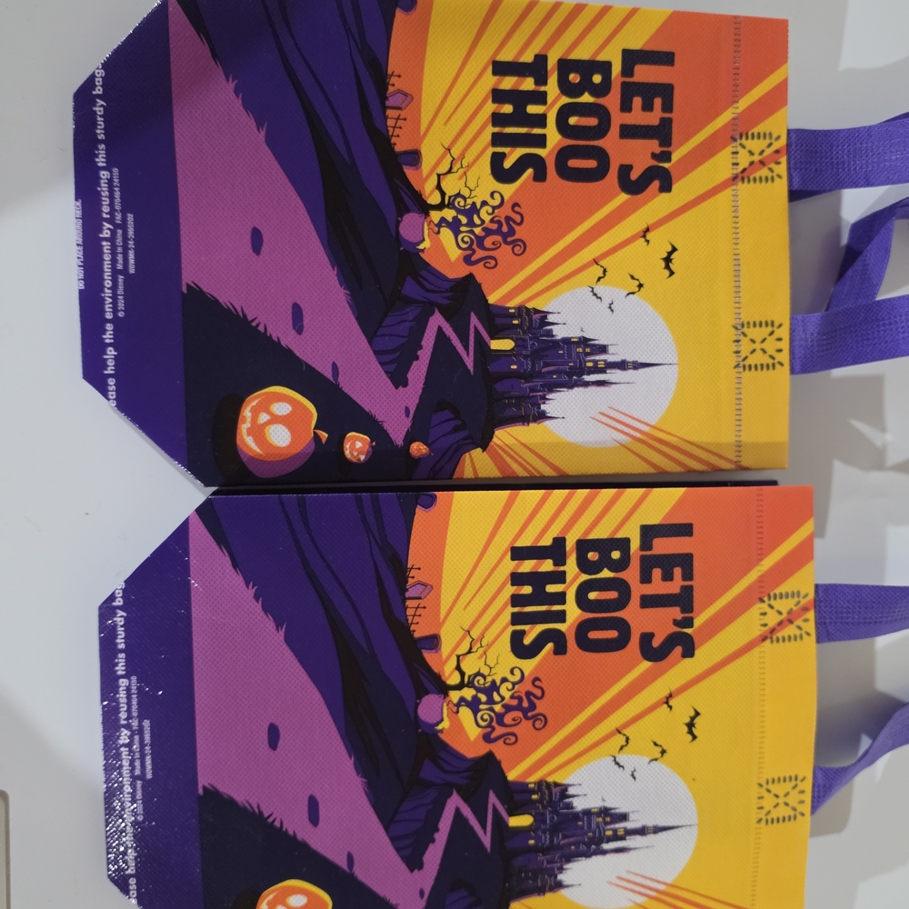 Disney Purple and Orange Halloween Tote Bags